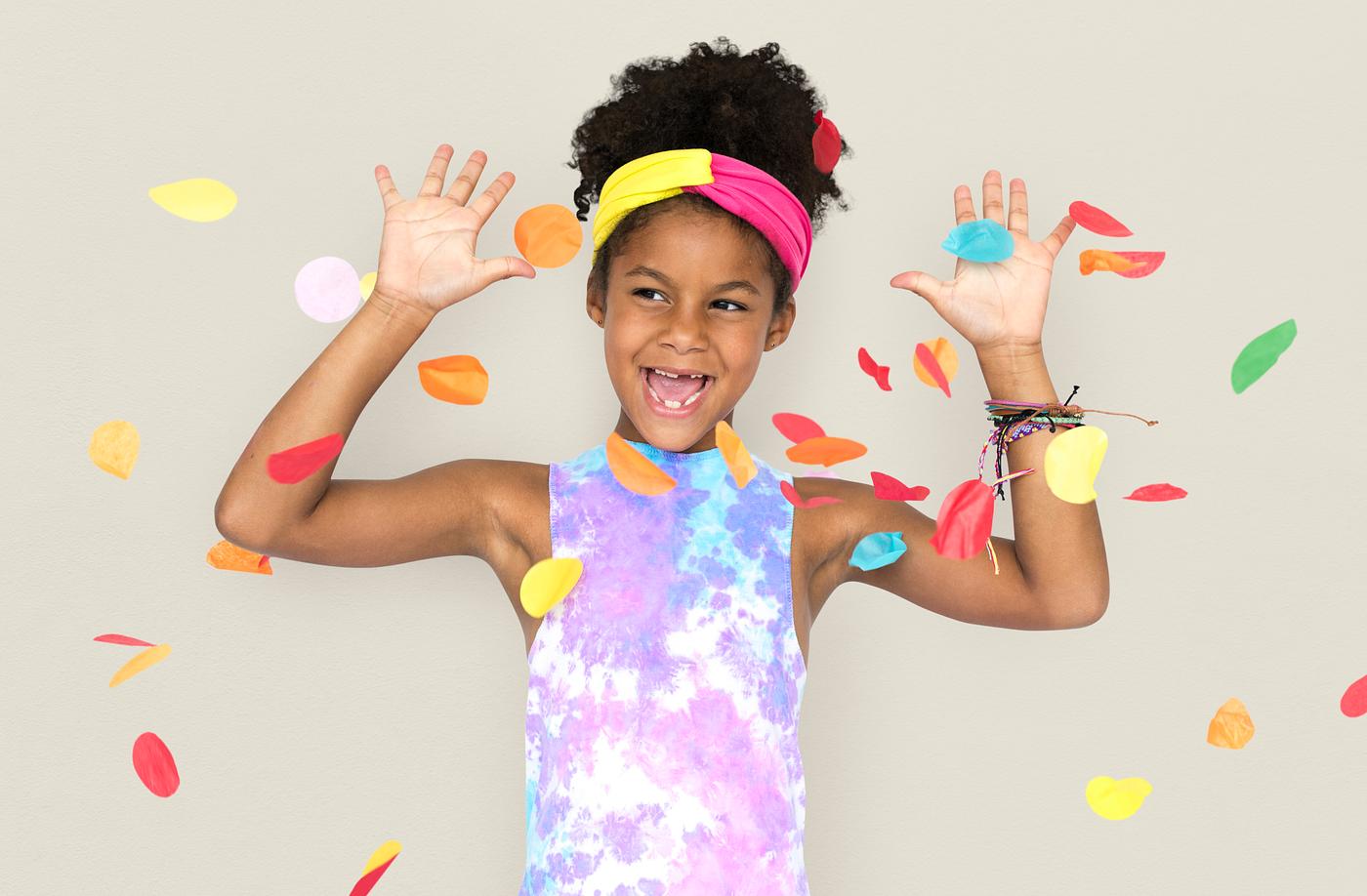 adorable, african descent, arms raised, background, celebration, charming, cheerful, child, childhood, confetti, cream, cute... adorable, african descent, arms raised, background, celebration, charming, cheerful, child, childhood, confetti, cream, cute...