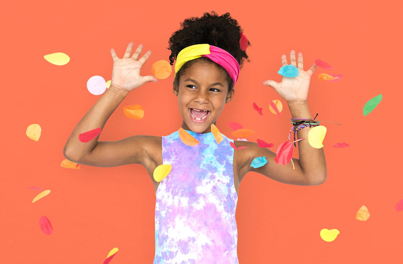adorable, african descent, arms raised, background, celebration, charming, cheerful, child, childhood, confetti, cute,... adorable, african descent, arms raised, background, celebration, charming, cheerful, child, childhood, confetti, cute,...