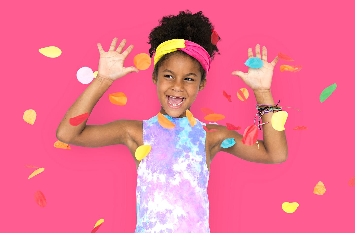 adorable, african descent, arms raised, background, celebration, charming, cheerful, child, childhood, confetti, cute,... adorable, african descent, arms raised, background, celebration, charming, cheerful, child, childhood, confetti, cute,...