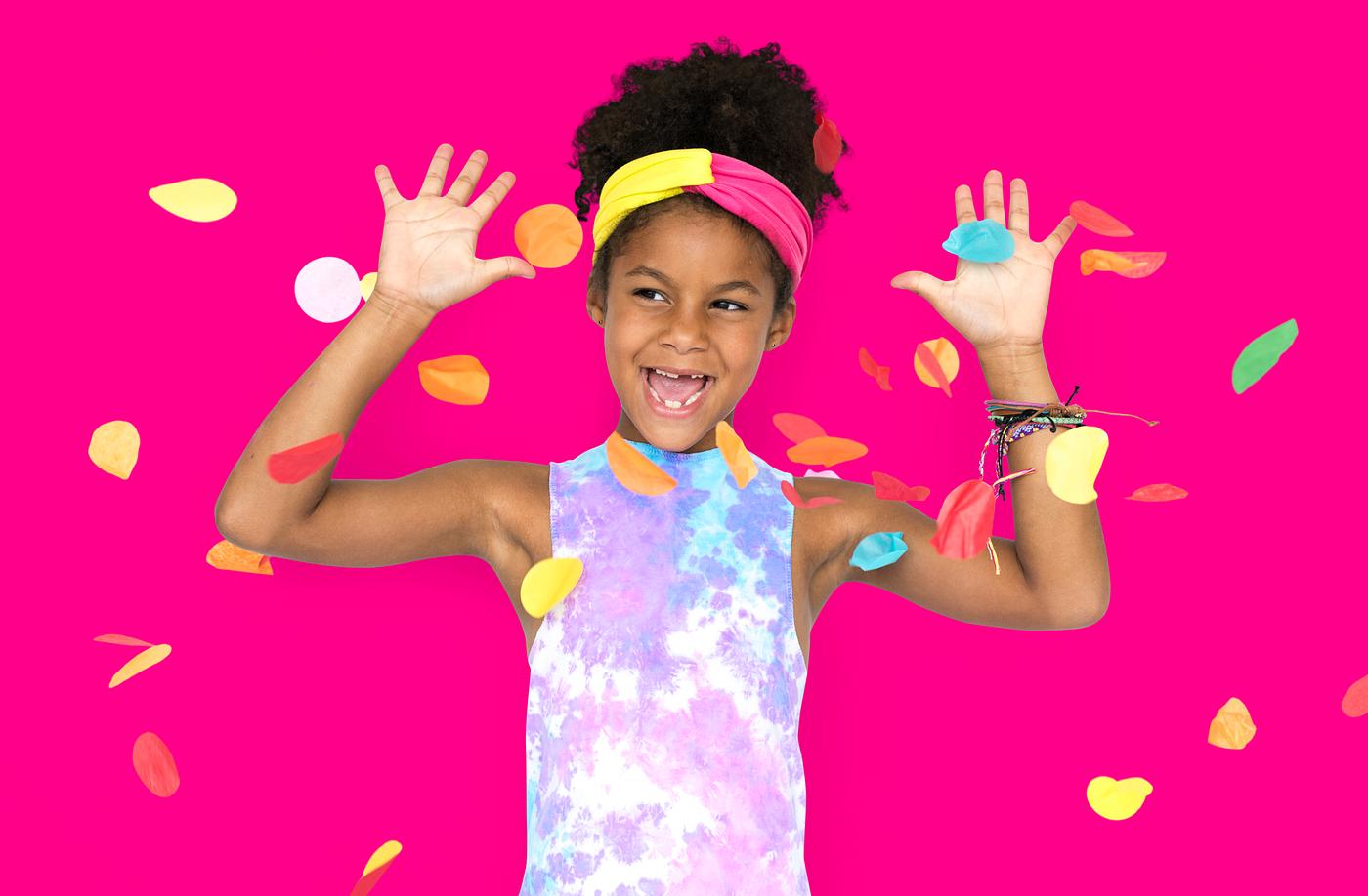 adorable, african descent, arms raised, background, celebration, charming, cheerful, child, childhood, confetti, cute,... adorable, african descent, arms raised, background, celebration, charming, cheerful, child, childhood, confetti, cute,...