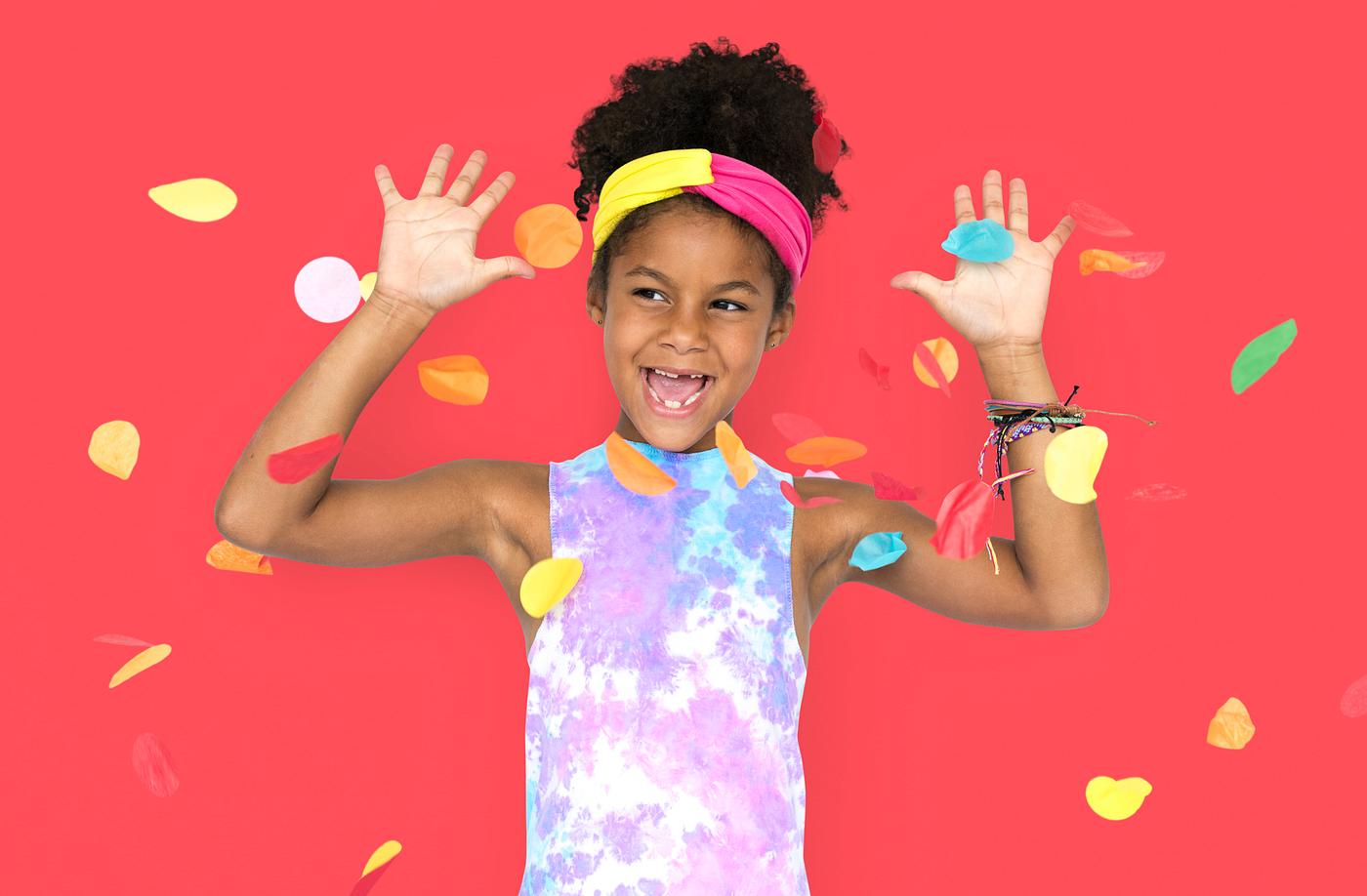 adorable, african descent, arms raised, background, celebration, charming, cheerful, child, childhood, confetti, cute,... adorable, african descent, arms raised, background, celebration, charming, cheerful, child, childhood, confetti, cute,...