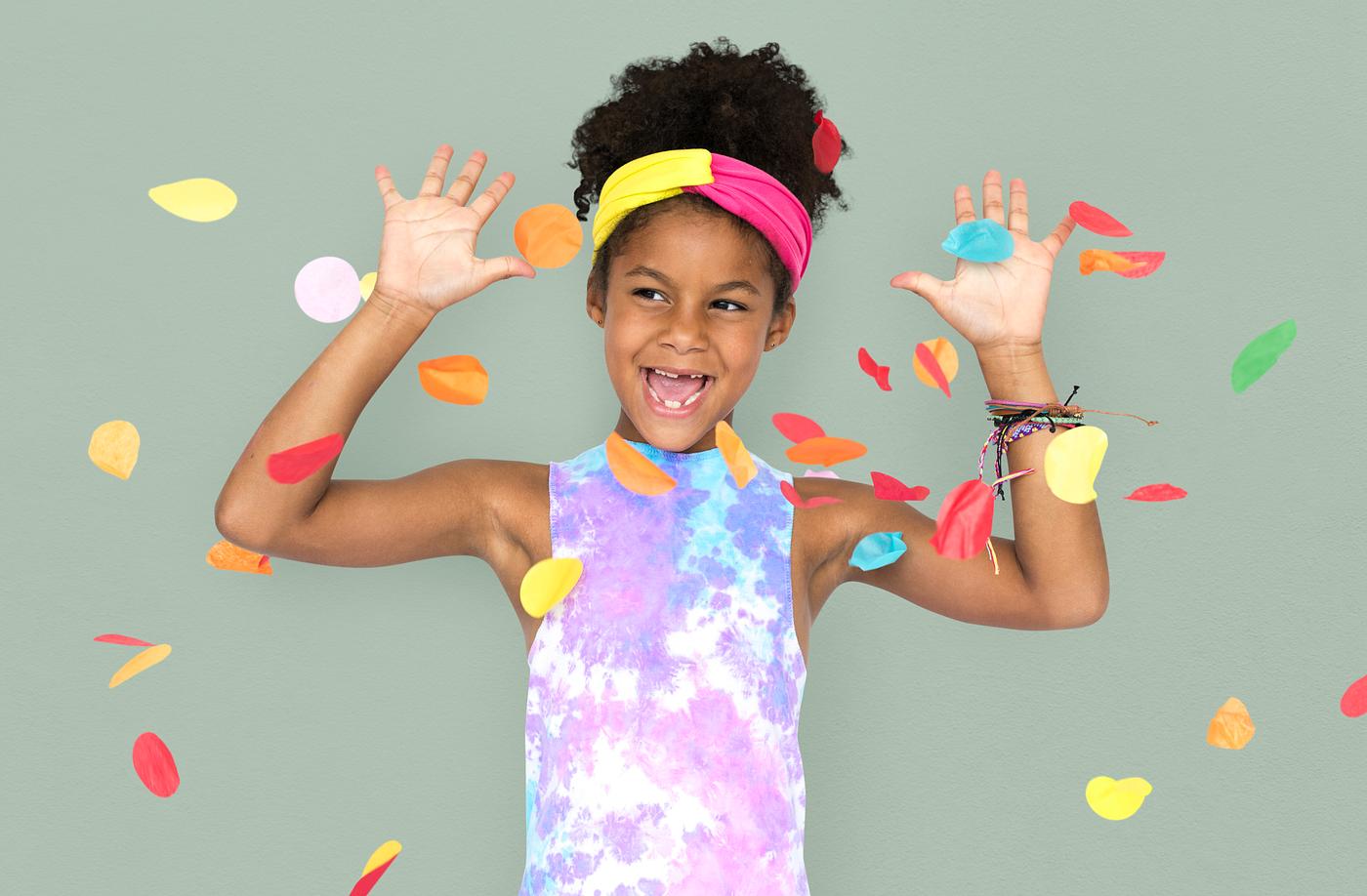 adorable, african descent, arms raised, background, celebration, charming, cheerful, child, childhood, confetti, cute,... adorable, african descent, arms raised, background, celebration, charming, cheerful, child, childhood, confetti, cute,...