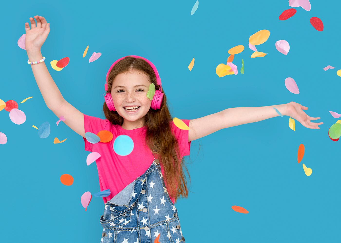 arms raised, background, blue, celebration, charming, cheerful, child, childhood, confetti, cute, emotion, emotional,... arms raised, background, blue, celebration, charming, cheerful, child, childhood, confetti, cute, emotion, emotional,...