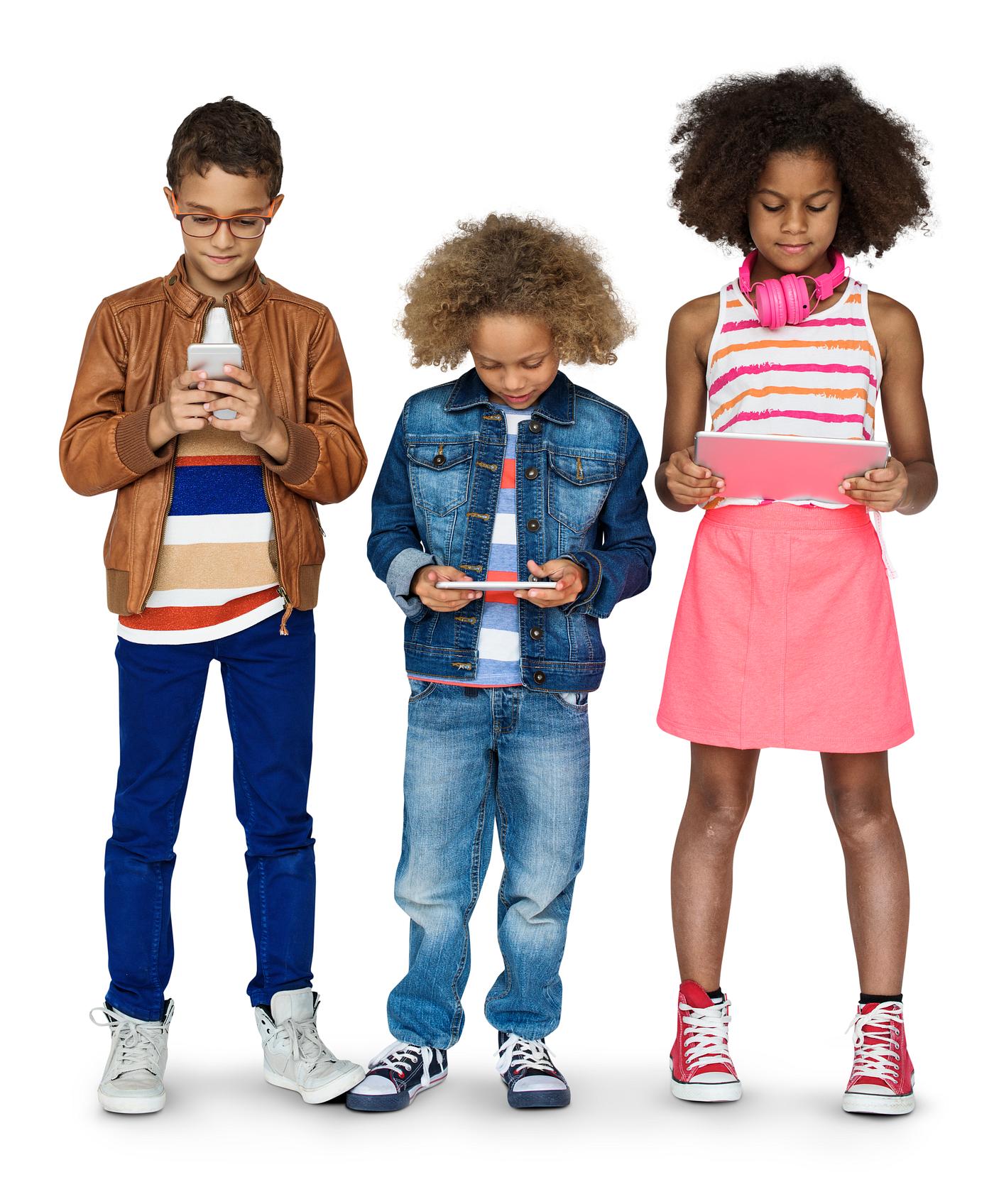 Kids using their digital devices Kids using their digital devices