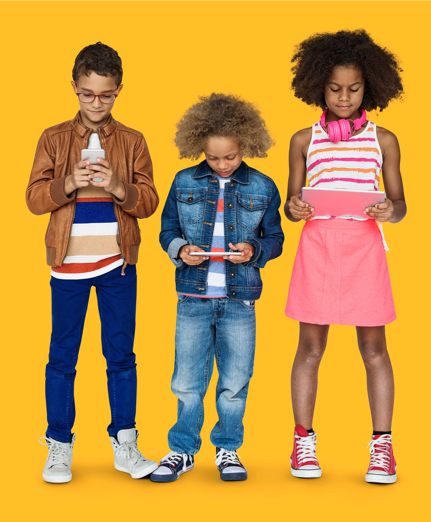 Kids using their digital devices Kids using their digital devices