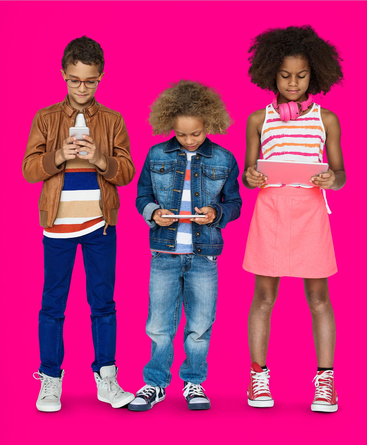 Kids using their digital devices Kids using their digital devices