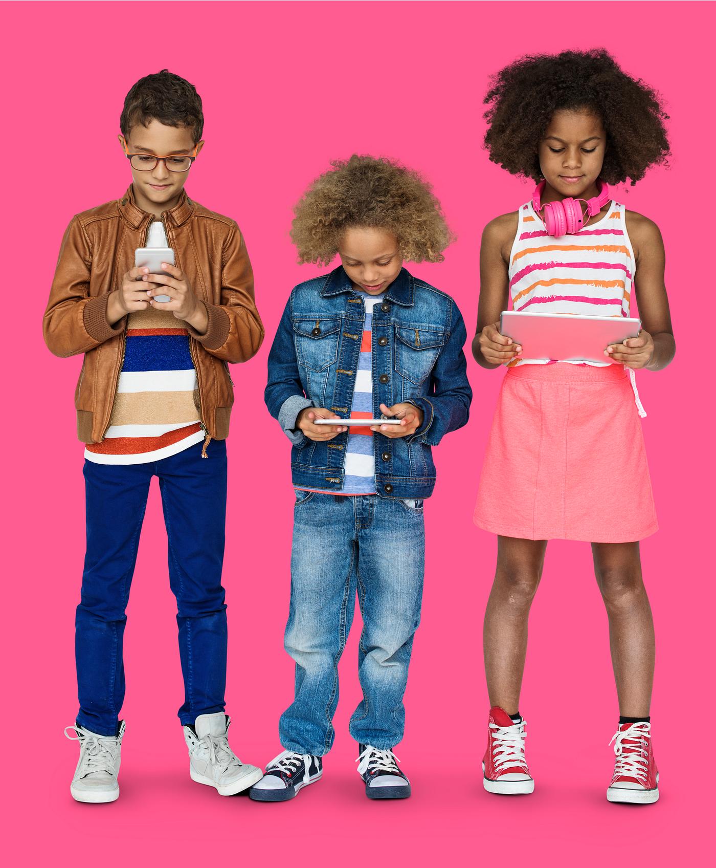 Kids using their digital devices Kids using their digital devices