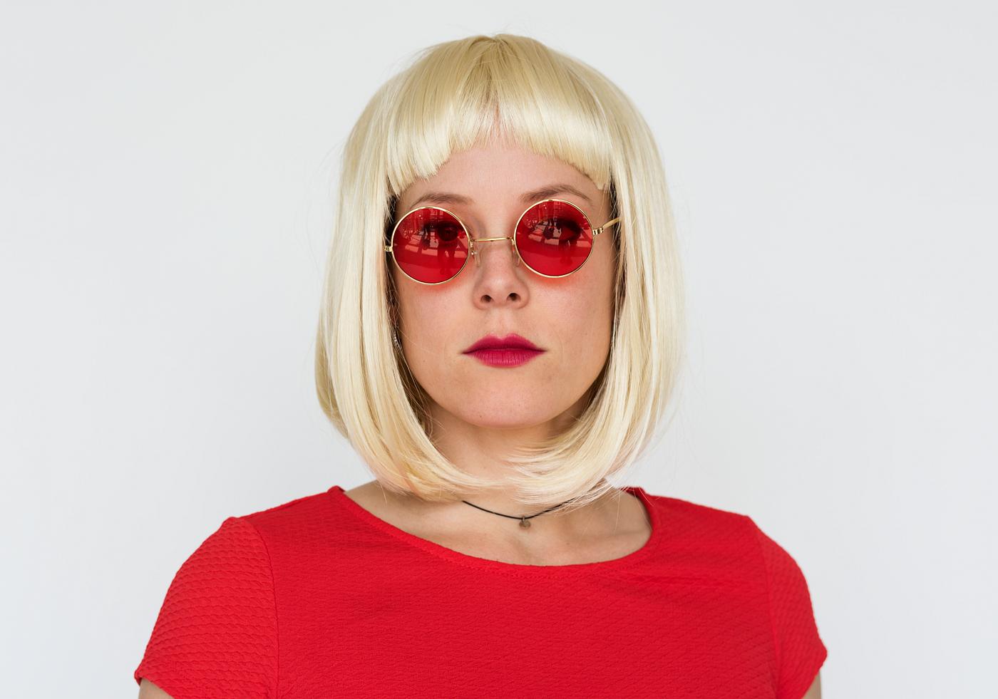 Portrait of a woman in a blonde wig - model, background, blonde, casual, descent, emotion, enjoyment, expression, female,... Portrait of a woman in a blonde wig - model, background, blonde, casual, descent, emotion, enjoyment, expression, female,...