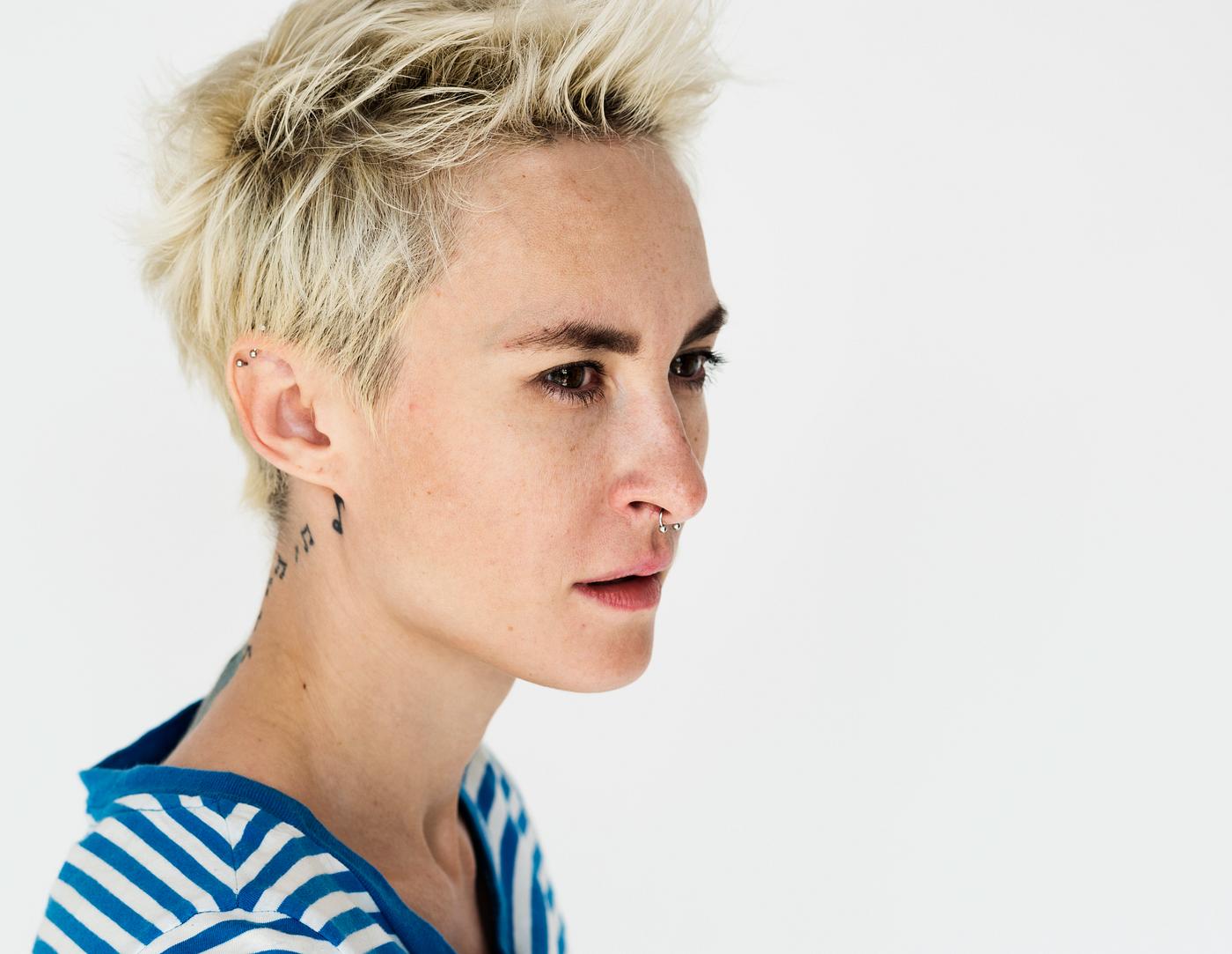 studio, person, model, isolated on white, blond, boyish, race, style, woman, casual, lifestyle, tom-boy, tattoo, isolated,... studio, person, model, isolated on white, blond, boyish, race, style, woman, casual, lifestyle, tom-boy, tattoo, isolated,...