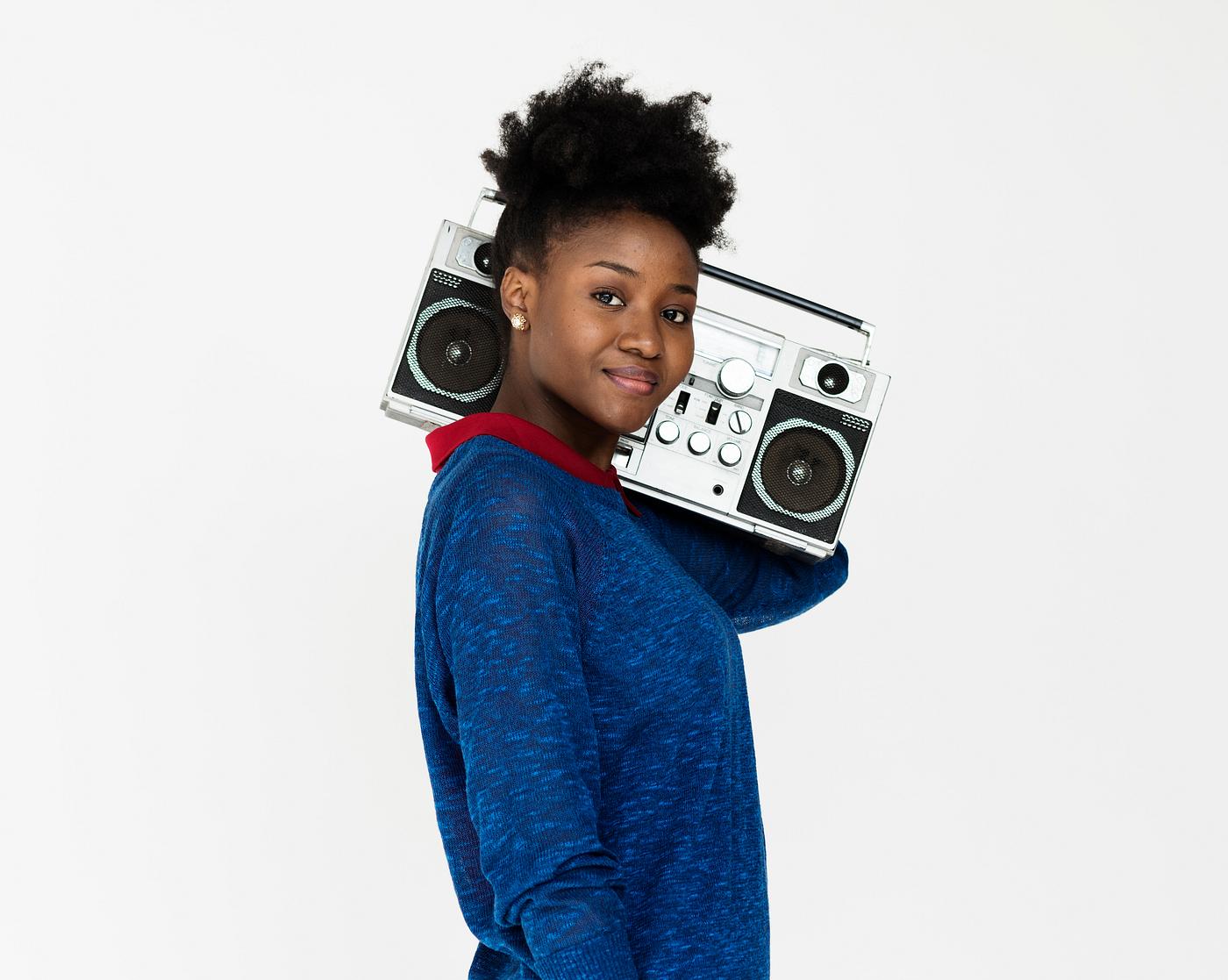 radio, female, african descent, shoot, background, casual, entertainment, holding, isolated, isolated on white, lady,... radio, female, african descent, shoot, background, casual, entertainment, holding, isolated, isolated on white, lady,...