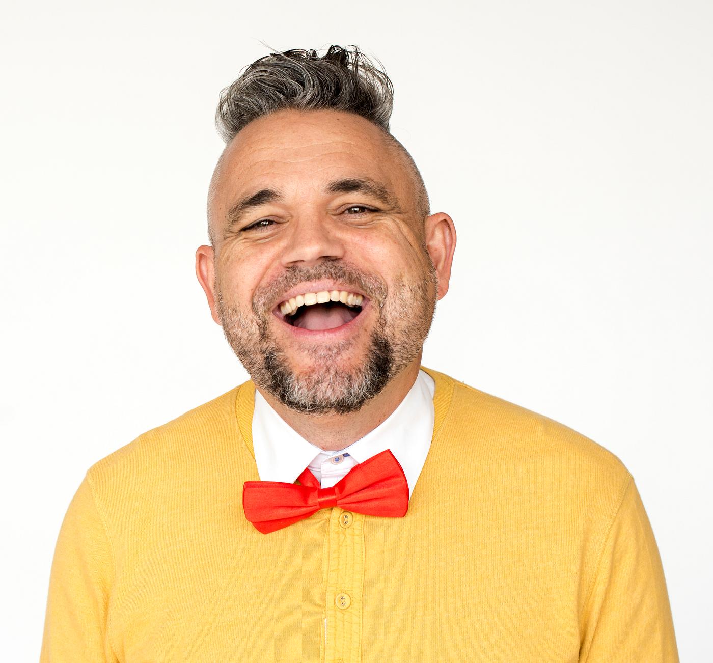 Portrait of a funny man in a yellow cardigan - background, bow tie, cardigan, casual, cheerful, crazy, descent, emotion,... Portrait of a funny man in a yellow cardigan - background, bow tie, cardigan, casual, cheerful, crazy, descent, emotion,...