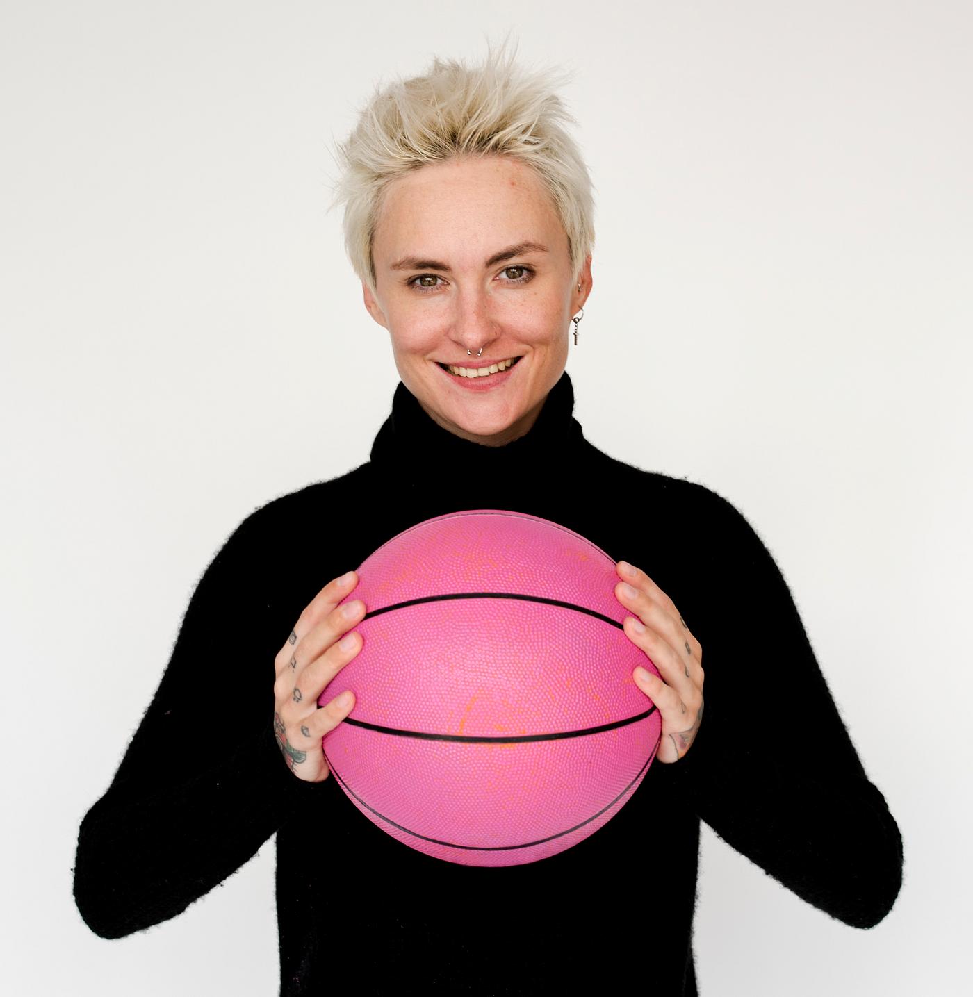 basketball, studio, model, person, people, race, style, solo, woman, casual, lifestyle, pink, feminism, isolated, gesture,... basketball, studio, model, person, people, race, style, solo, woman, casual, lifestyle, pink, feminism, isolated, gesture,...