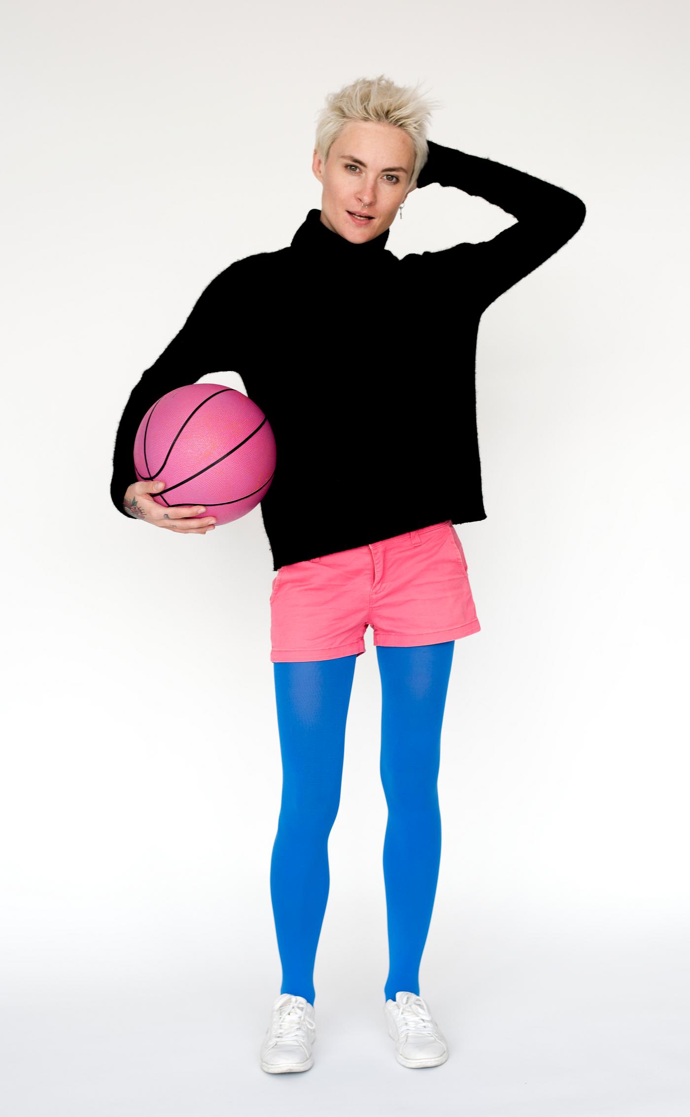 Portrait of a woman with a pink basketball - background, basketball player, blonde, casual, descent, emotion, expression,... Portrait of a woman with a pink basketball - background, basketball player, blonde, casual, descent, emotion, expression,...