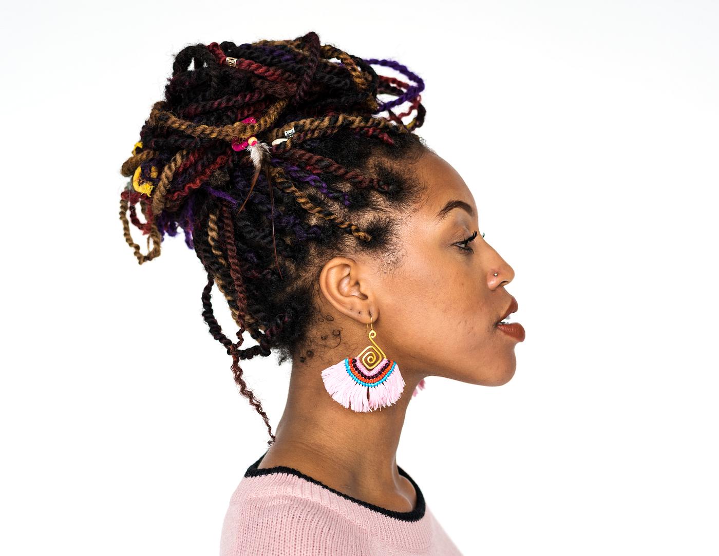 Portrait of a beautiful woman with braids Portrait of a beautiful woman with braids