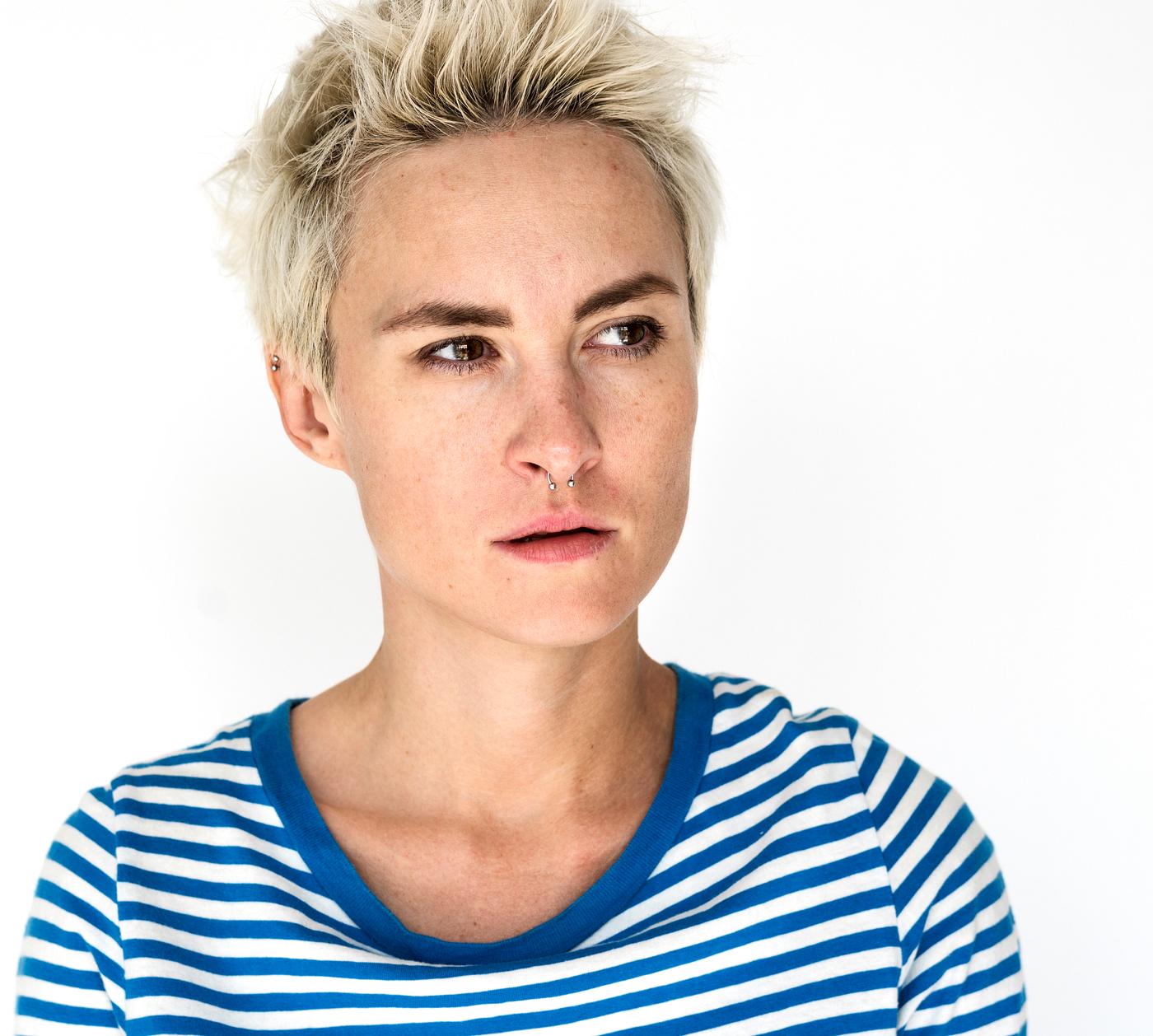 studio, model, person, isolated on white, boyish, race, short, style, woman, casual, lifestyle, hair, thoughts, isolated,... studio, model, person, isolated on white, boyish, race, short, style, woman, casual, lifestyle, hair, thoughts, isolated,...
