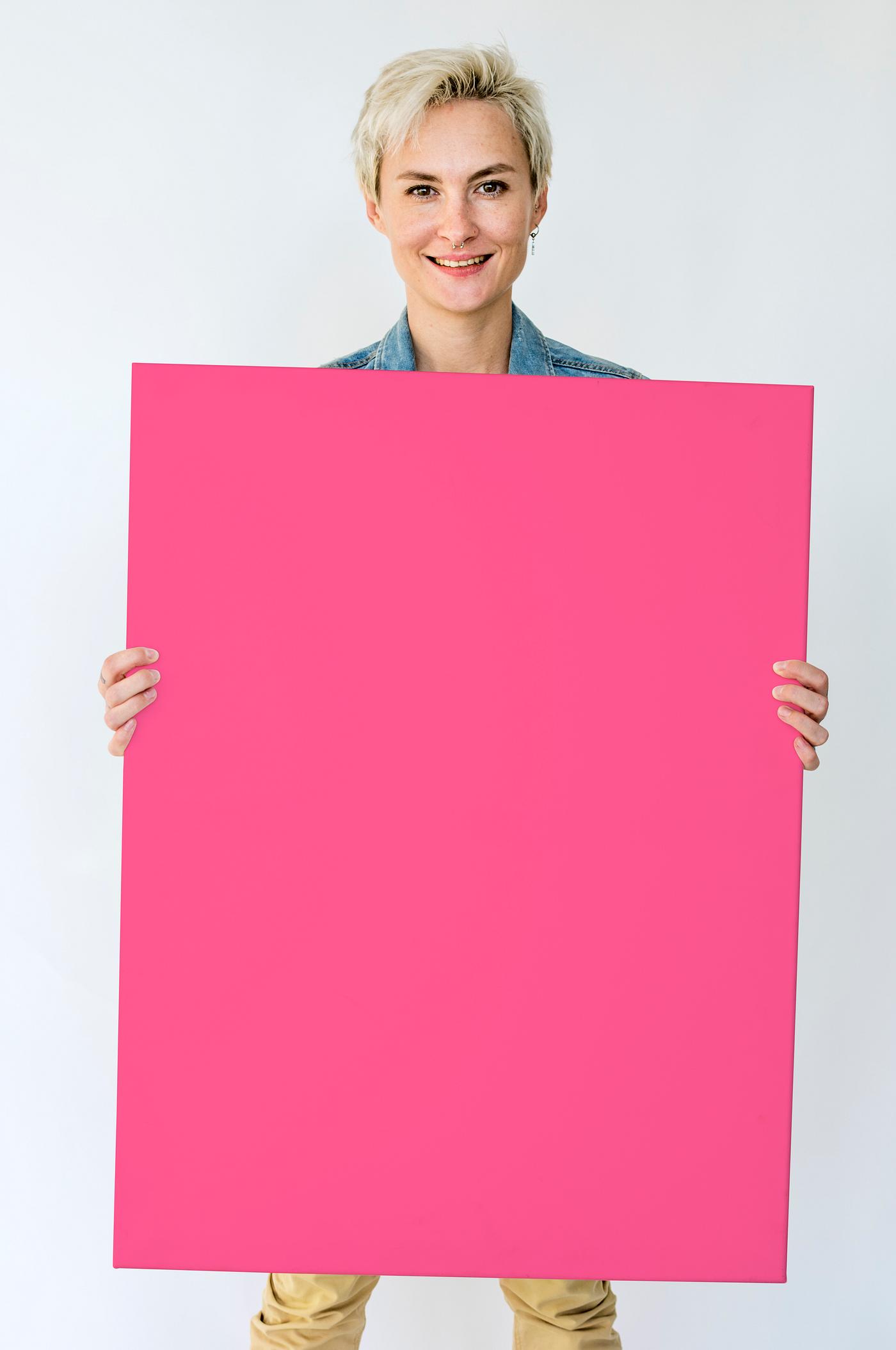 studio, expression, person, people, placard, solo, woman, pink, smile, cheerful, smiling, isolated, white, happiness,... studio, expression, person, people, placard, solo, woman, pink, smile, cheerful, smiling, isolated, white, happiness,...