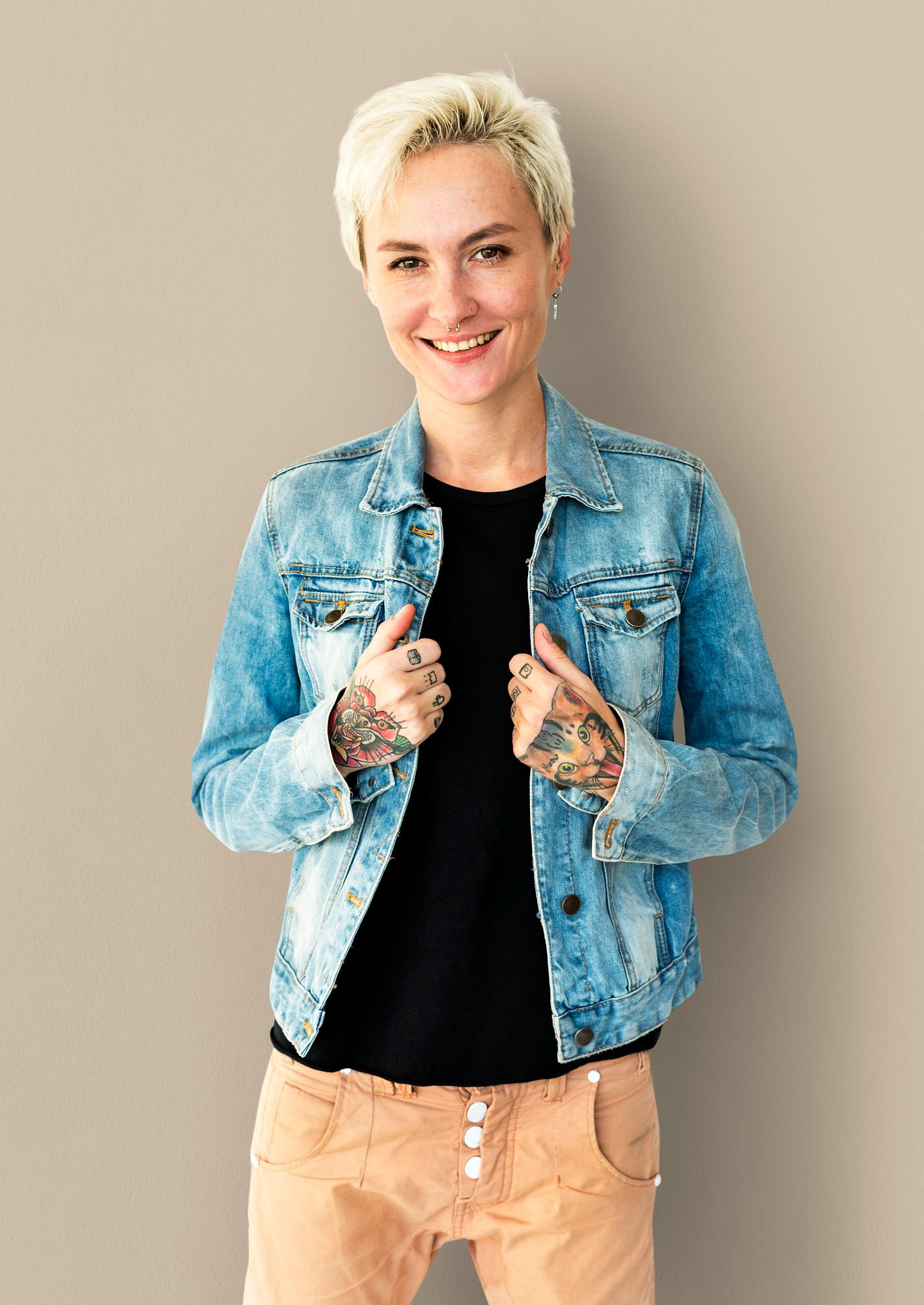 studio, model, person, people, race, caucasian, staring, style, solo, woman, lifestyle, casual, tattoo, jacket, isolated,... studio, model, person, people, race, caucasian, staring, style, solo, woman, lifestyle, casual, tattoo, jacket, isolated,...