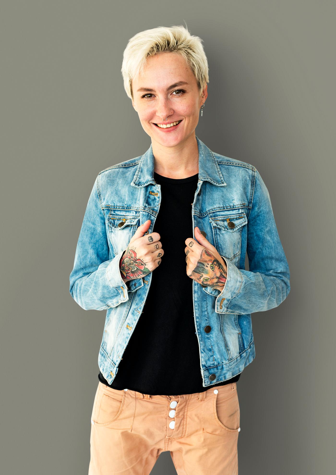 studio, model, person, people, race, caucasian, staring, style, solo, woman, lifestyle, casual, tattoo, jacket, isolated,... studio, model, person, people, race, caucasian, staring, style, solo, woman, lifestyle, casual, tattoo, jacket, isolated,...