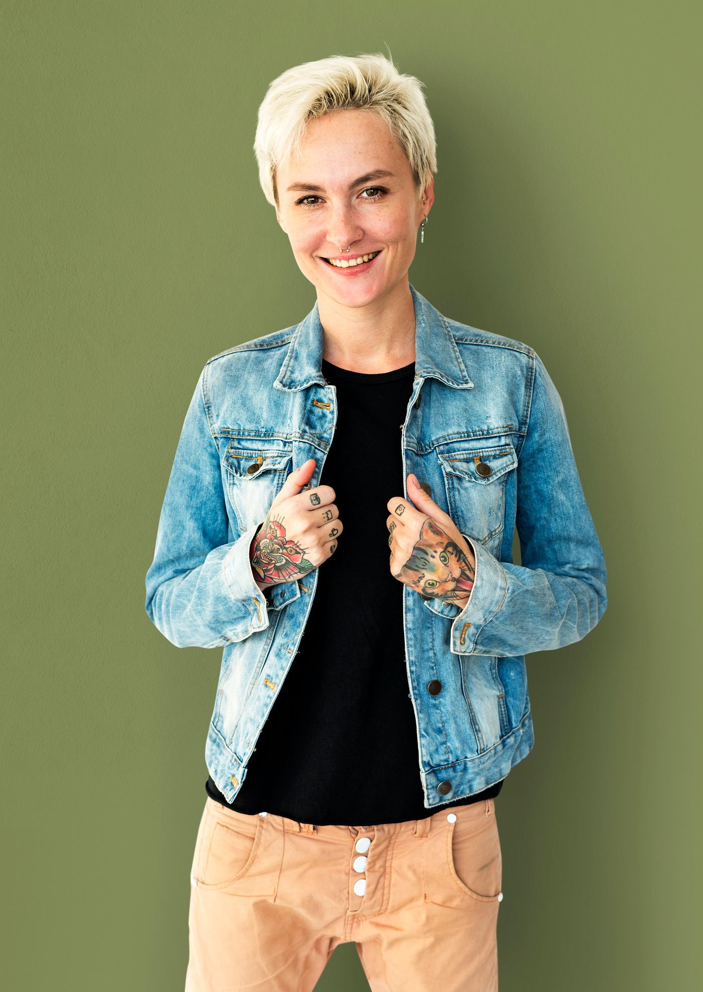 studio, model, person, people, race, caucasian, staring, style, solo, woman, lifestyle, casual, tattoo, jacket, isolated,... studio, model, person, people, race, caucasian, staring, style, solo, woman, lifestyle, casual, tattoo, jacket, isolated,...