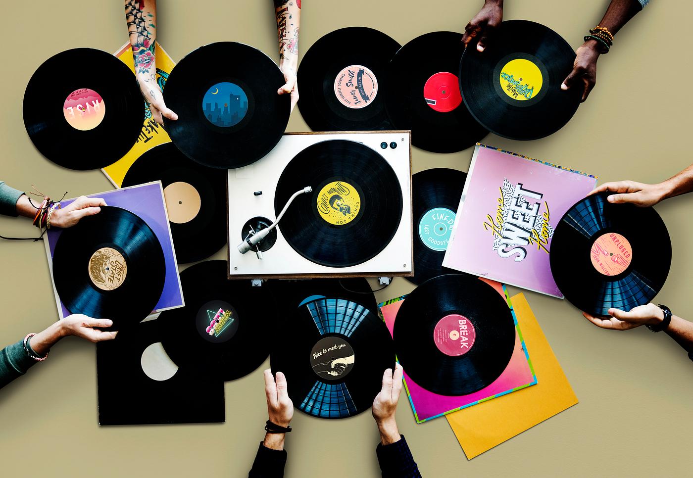 A pile of old school vinyls - disk, aerial, albums, analog, analogue, audio, background, classic, collection, disco,... A pile of old school vinyls - disk, aerial, albums, analog, analogue, audio, background, classic, collection, disco,...