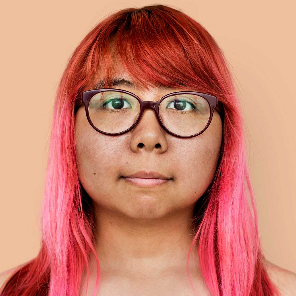 Portrait of a Thai woman Portrait of a Thai woman - alone, asia, asian, bared chest, dyed hair, emotion, expression, eyeglasses, face, feeling, girl…