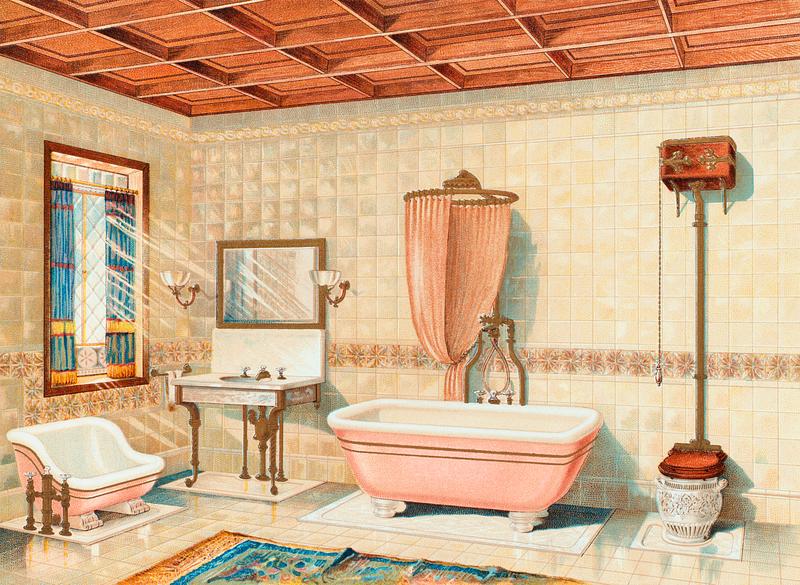 Vintage bathroom interior published in 1877-1893 by J.L. Mott Iron Works. Original from New York public library. Digitally enhanced by rawpixel. Vintage bathroom interior published in 1877-1893 by J.L. Mott Iron Works. Original from New York public library. Digitally…