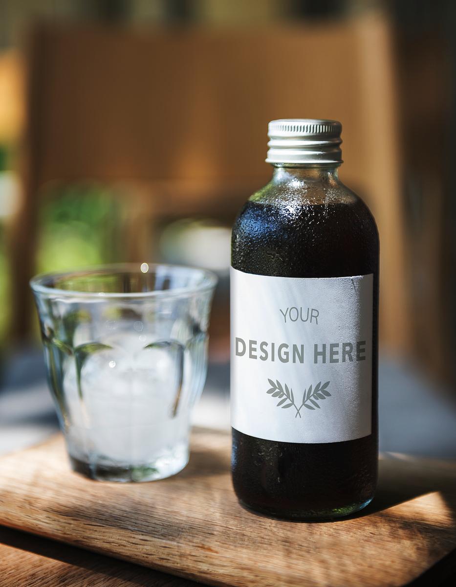 Download Cold Brew Coffee Bottle Mockup Design Royalty Free Stock Psd Mockup High Resolution Design