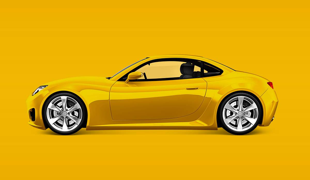 Download Yellow Sports Car Royalty Free Psd Mockup 563763 Yellowimages Mockups