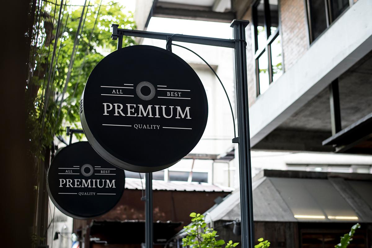 Download Storefront Sign Board Royalty Free Stock Psd Mockup High Resolution Design