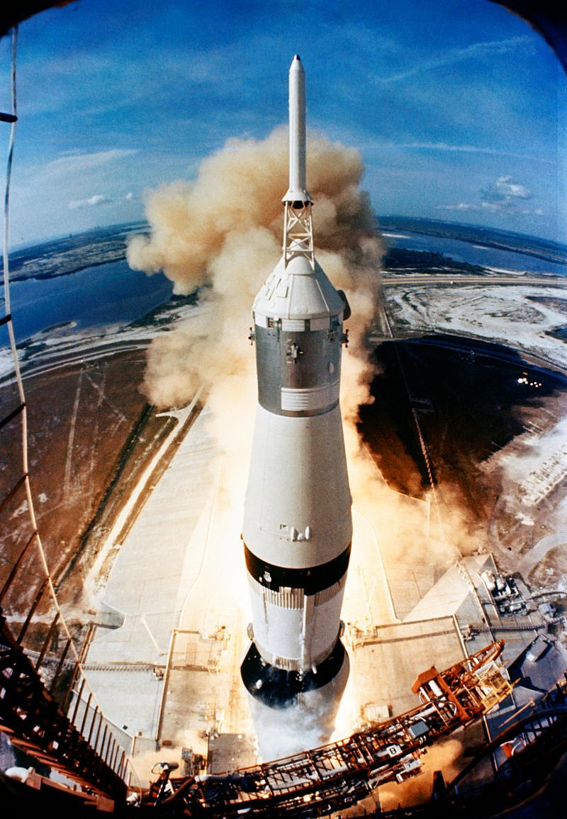 Moon landing photograph Liftoff of the Apollo 11 lunar landing mission. Original from NASA. Digitally enhanced by rawpixel.