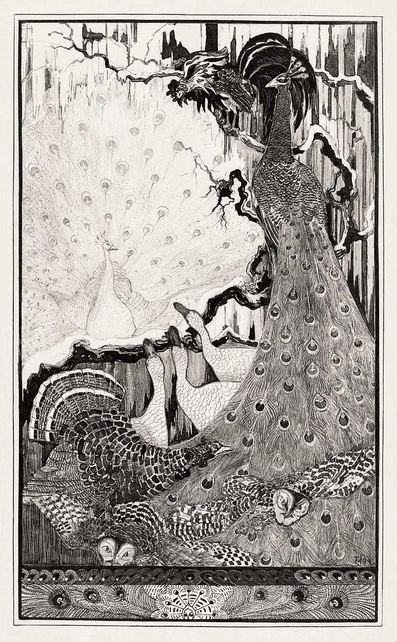 Nieuwjaar (1894) print in high resolution by… | Free public domain illustration Nieuwjaar (1894) print in high resolution by Theo van Hoytema. Original from The Rijksmuseum. Digitally enhanced by rawpixel.