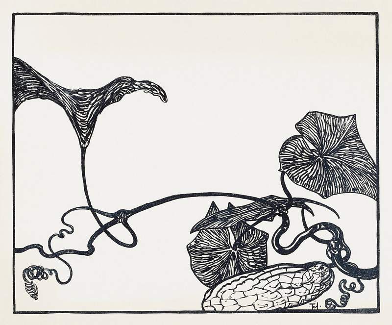 Augurkenplant (1898) print in high resolution by Theo van Hoytema. Original from The Rijksmuseum. Digitally enhanced by…