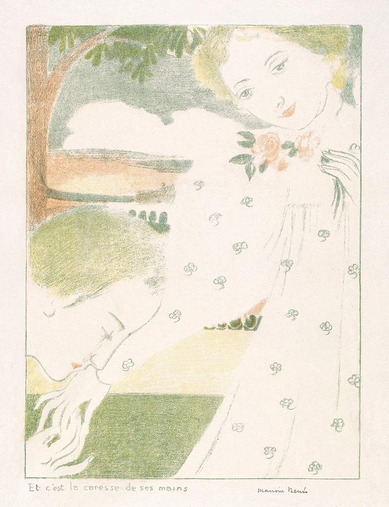 And It is the Caress of Their Hands (1899) print in high resolution by Maurice Denis. Original from The Art Institute of…
