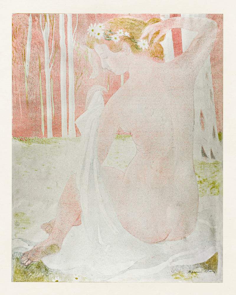 Nymph Crowned with Daisies (1899) print in high resolution by Maurice Denis. Original from The Art Institute of Chicago.…