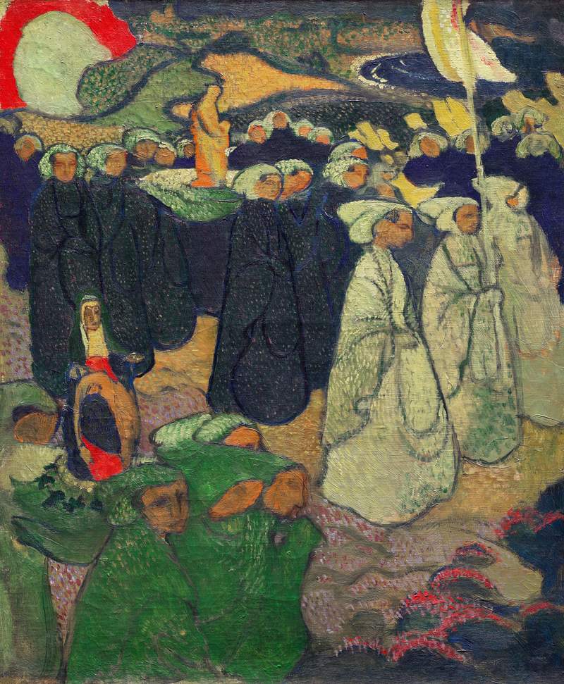 Procession on Pardon at Perros–Guirec (1891) painting in high resolution by Maurice Denis. Original from The Cleveland…