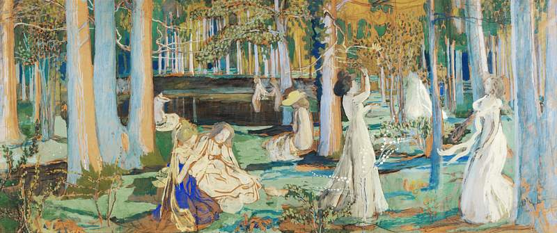 The Sacred Wood (Le Bois Sacré) (1900) painting in high resolution by Maurice Denis. Original from The Public…
