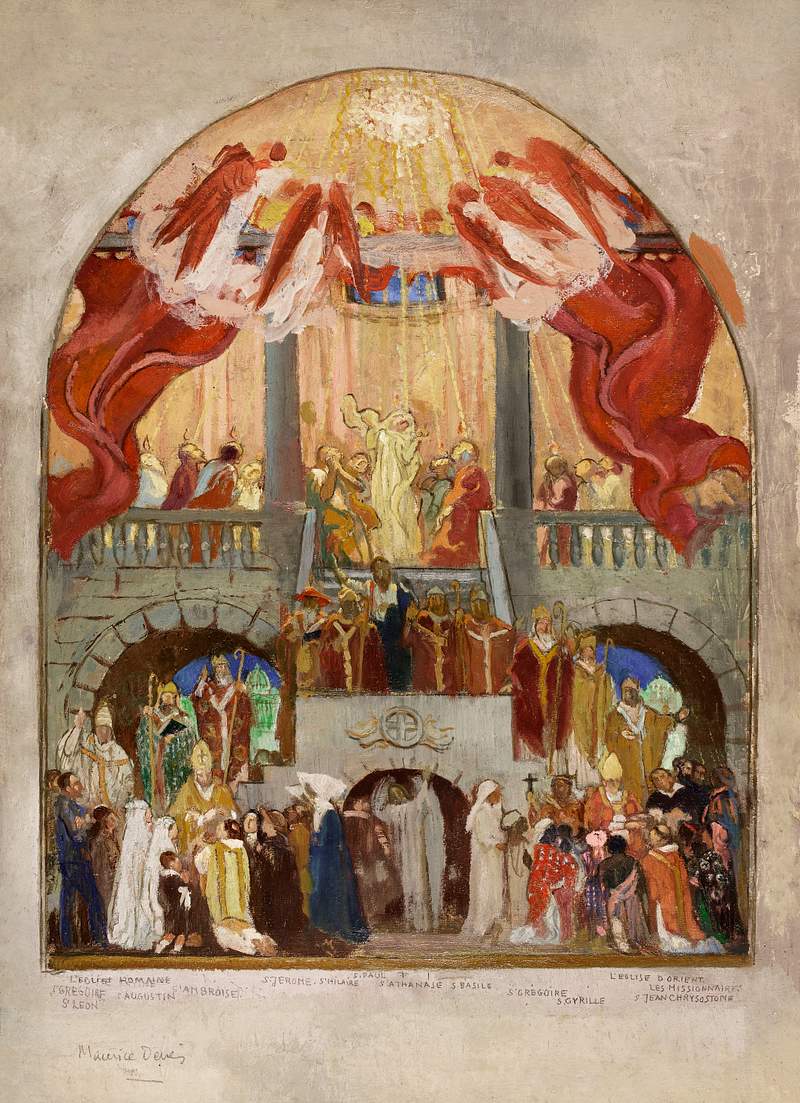 Sketch for the Church of the Holy Spirit (XIIth arrondissement): Pentecost, the Roman Church, the Eastern Church (Esquisse…