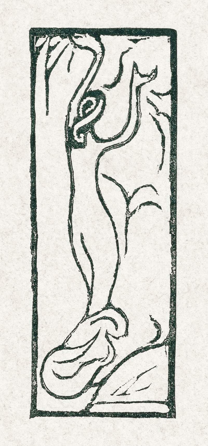 A naked woman illustration for a poetry collection by Paul Verlaine (Illustratie met naakte vrouw bij gedicht in dichtbundel…