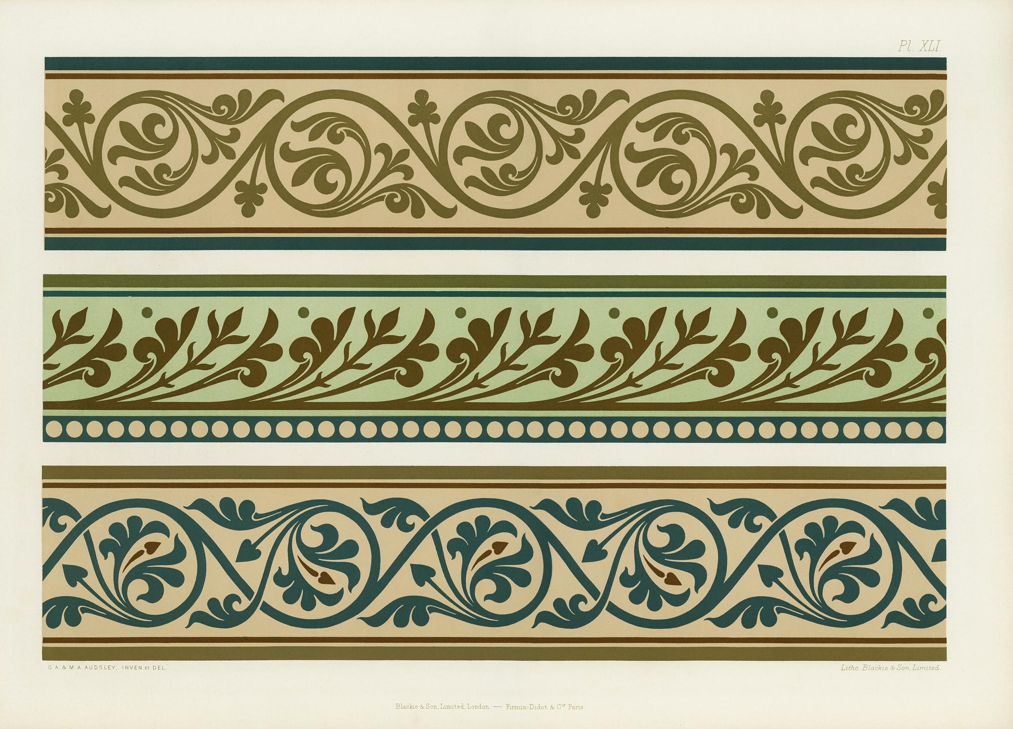 Medieval pattern from The Practical Decorator.. Free public domain