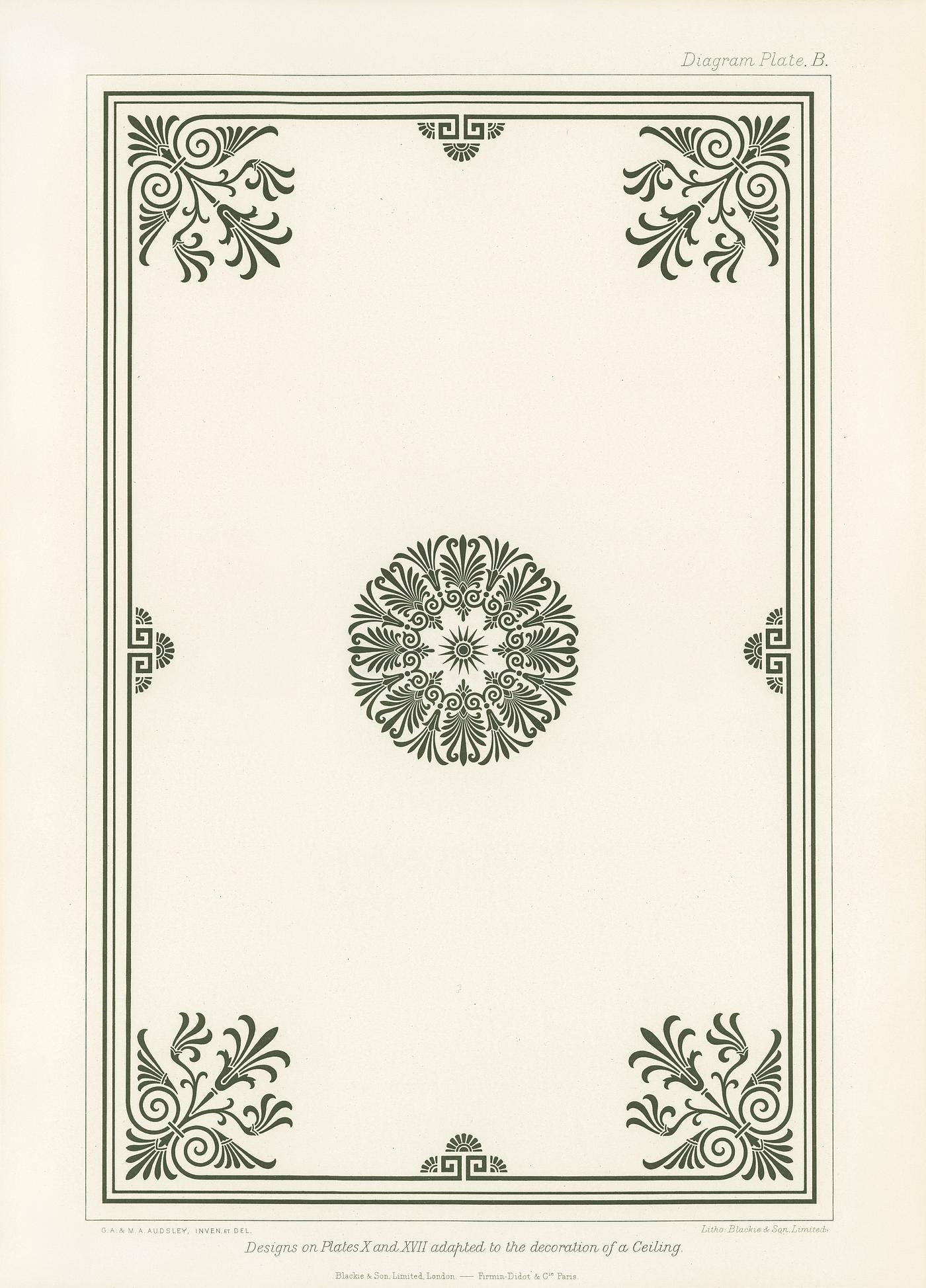 Antique pattern from The Practical Decorator and Ornamentist (1892) by G.A Audsley and M.A. Audsley. Digitally enhanced from... Antique pattern from The Practical Decorator and Ornamentist (1892) by G.A Audsley and M.A. Audsley. Digitally enhanced from...