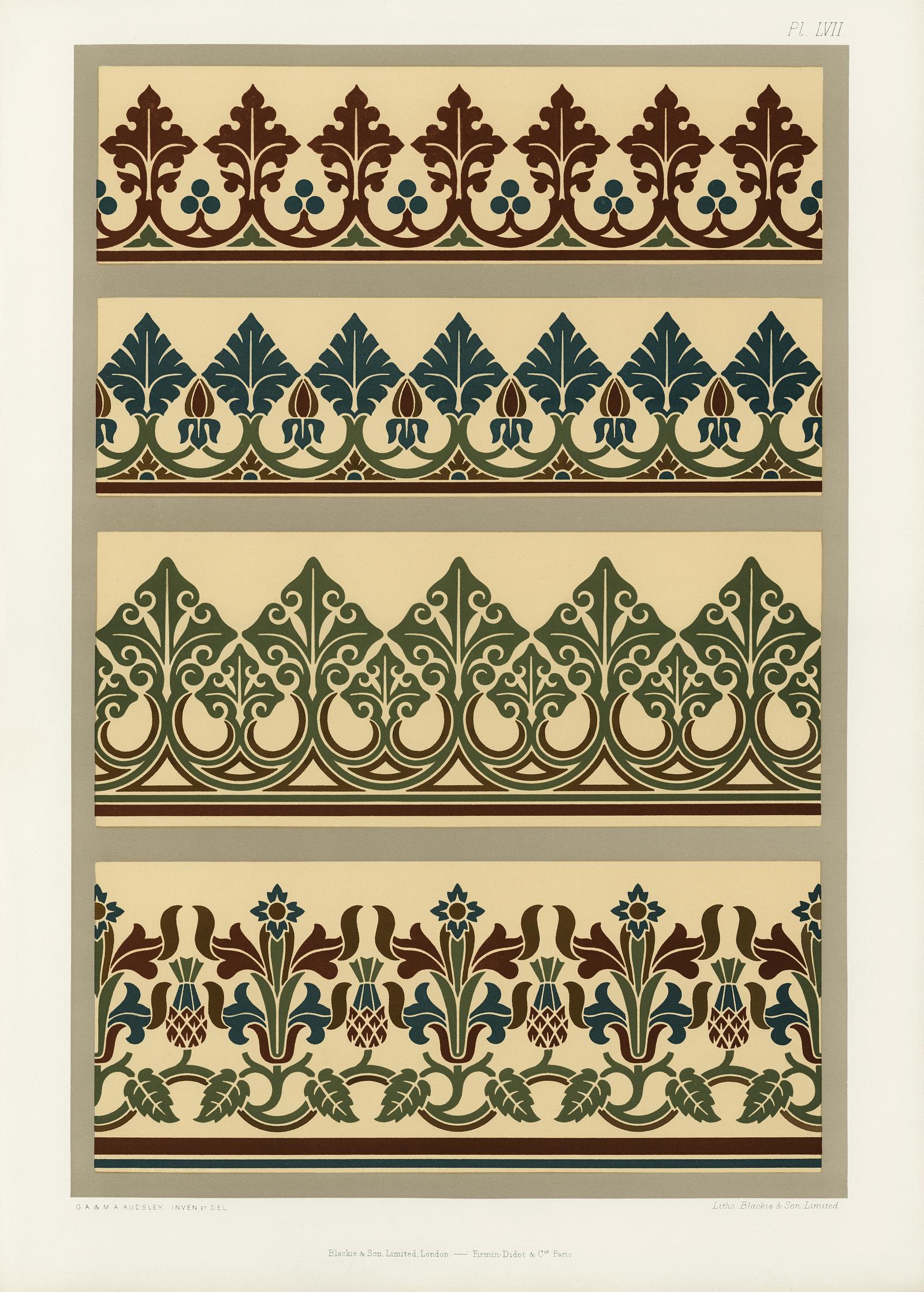 Medieval pattern from The Practical Decorator.. Free public domain