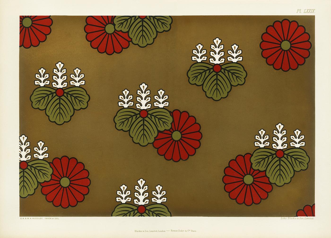 Floral designs Japanese  imperial  crests Japanese  antique 