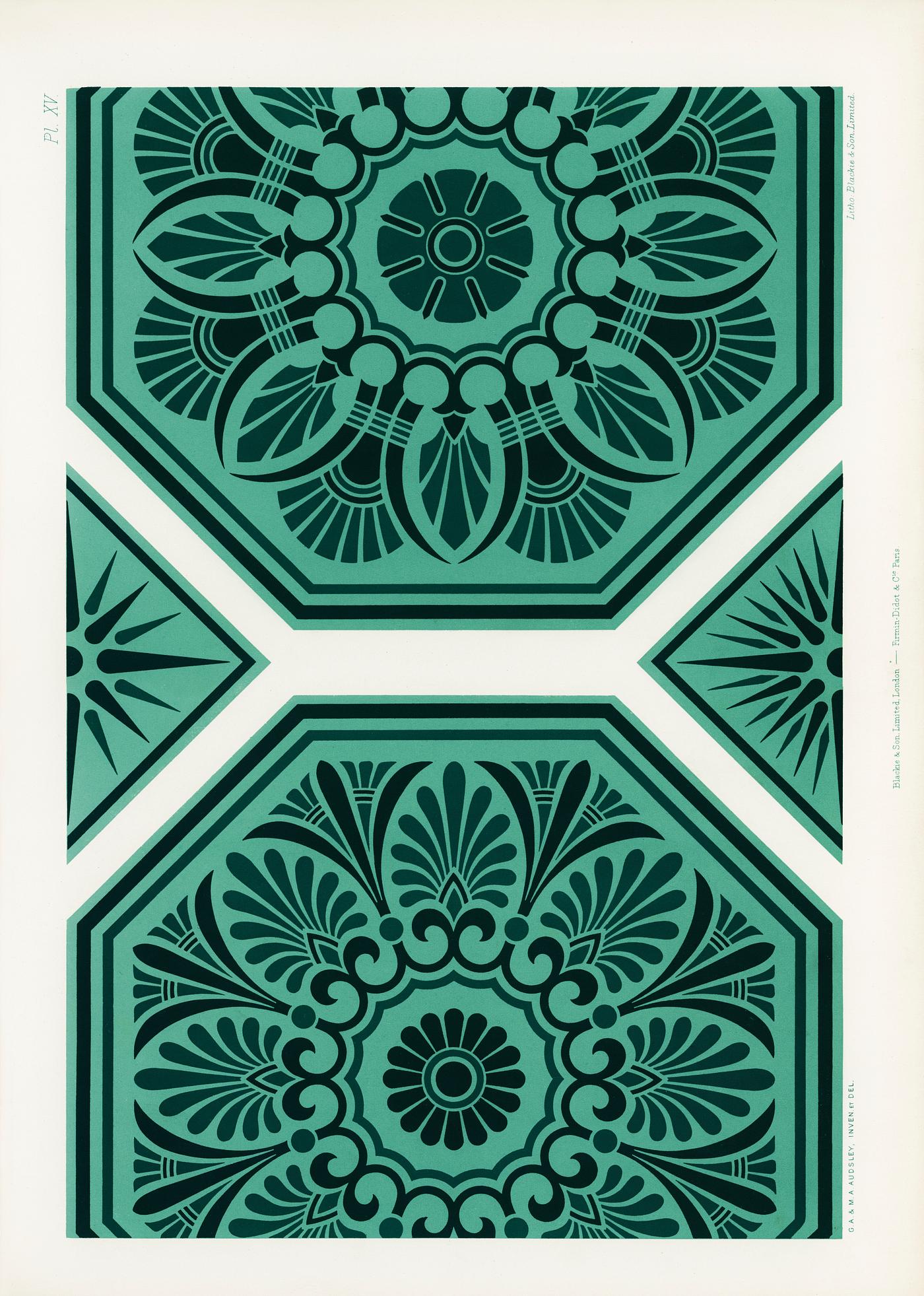 Greek antique pattern from The Practical Decorator and Ornamentist (1892) by G.A Audsley and M.A. Audsley. Digitally... Greek antique pattern from The Practical Decorator and Ornamentist (1892) by G.A Audsley and M.A. Audsley. Digitally...