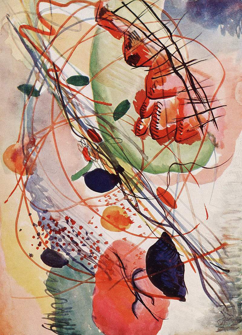 Aquarell print in high resolution by Wassily Kandinsky (1866–1944). Original from The Beinecke Rare Book & Manuscript…
