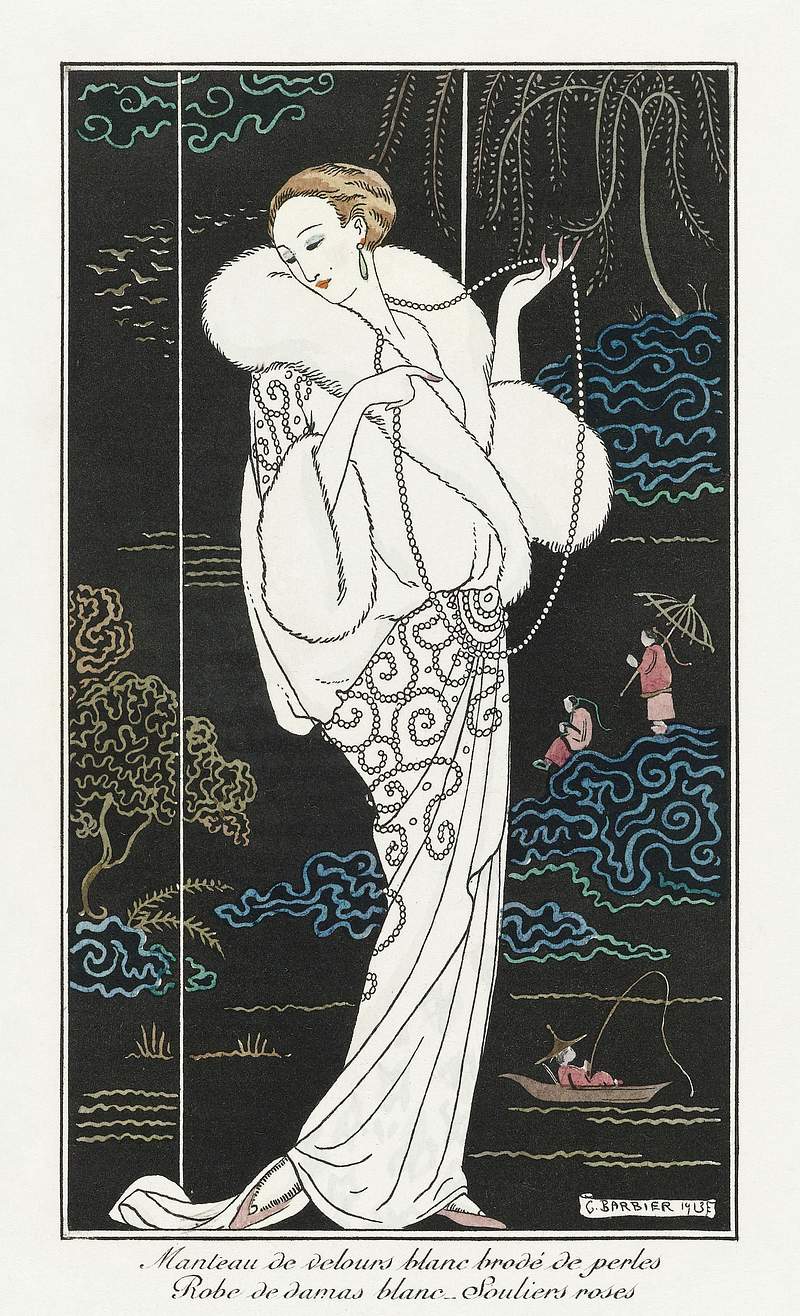 Costumes Parisiens, No.112: Manteau de velours from Journal des Dames et des Modes (1913) fashion illustration in high…