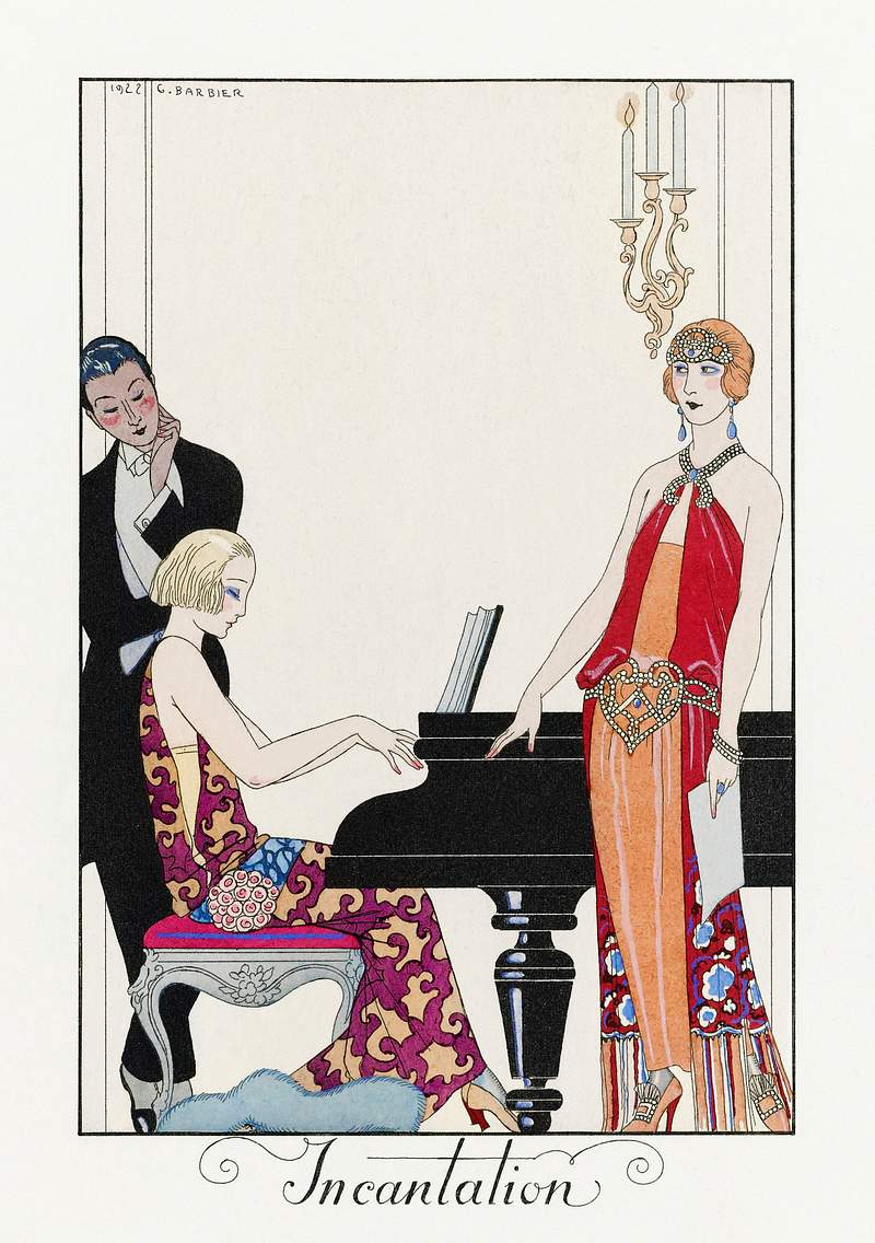 Incantation: France XXe siècle (1923) fashion illustration in high resolution by George Barbier. Original from The…