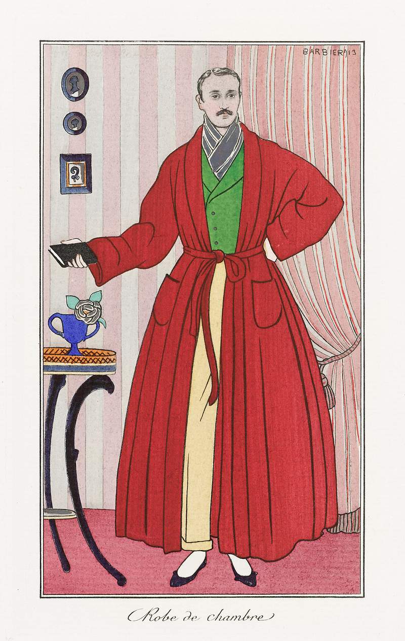 Costumes Parisiens (1913) fashion illustration in high resolution by George Barbier. Original from The Rijksmuseum. Digitally…