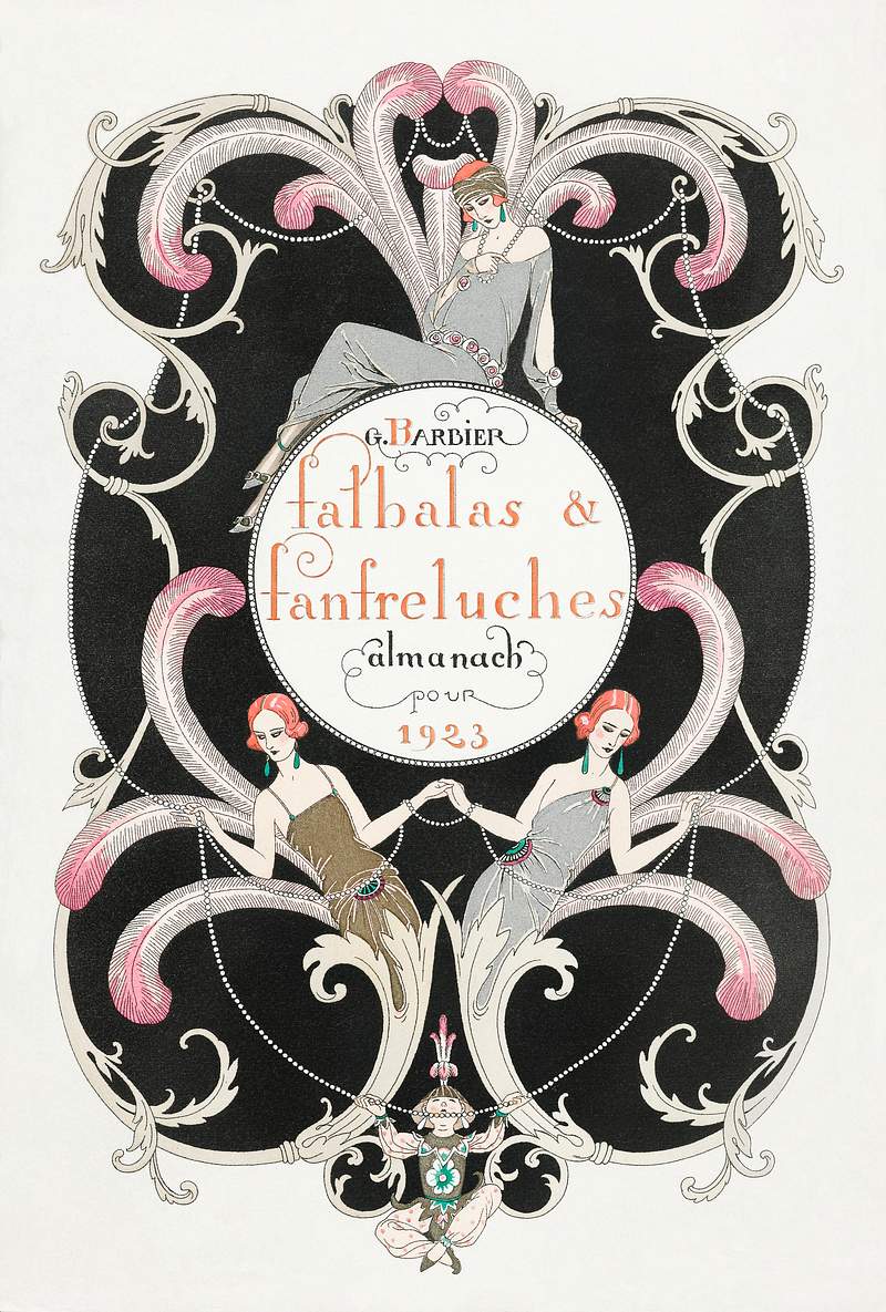 Falbalas et Fanfreluches (1923) fashion illustration in high resolution by George Barbier. Original from The Rijksmuseum.…