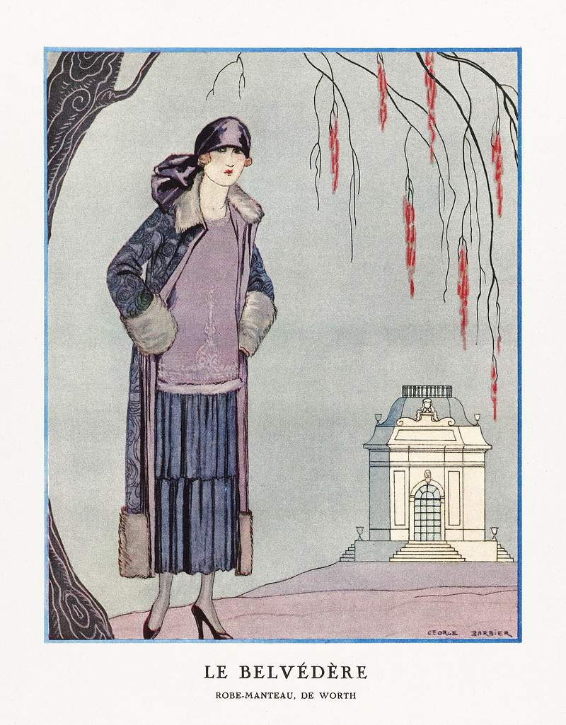 Le Belvédère (1924) fashion illustration in high resolution by George Barbier. Original from The Beinecke Rare…