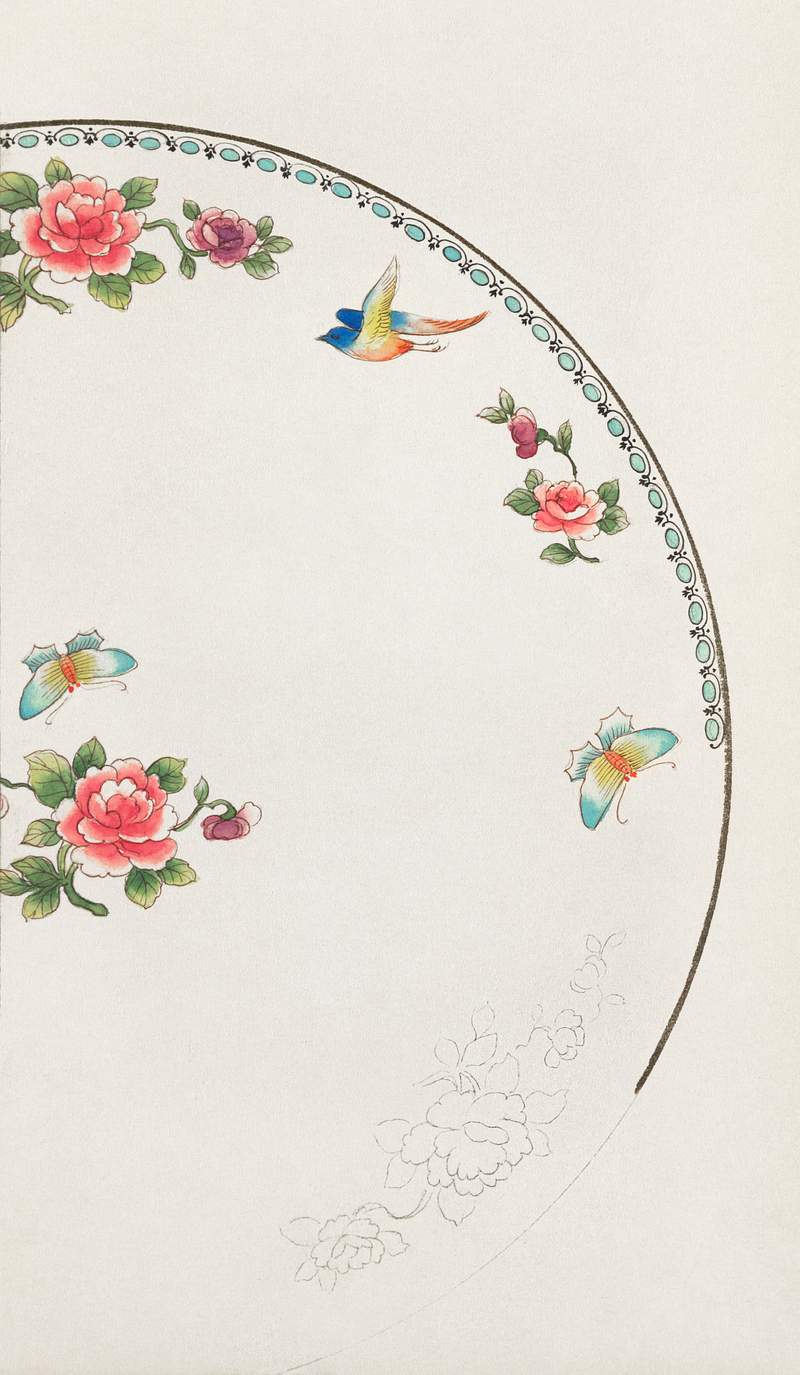Design for a Plate (1880-1910) painting in high resolution by Noritake Factory. Original from The Smithsonian Institution.…